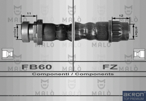 80010 AKRON-MALÒ Тормозной шланг (фото 1)