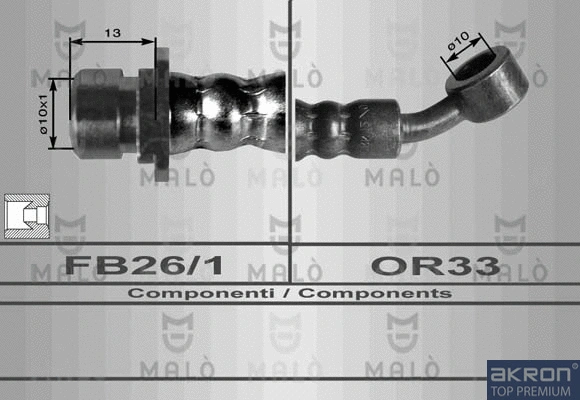 80021 AKRON-MALÒ Тормозной шланг (фото 1)