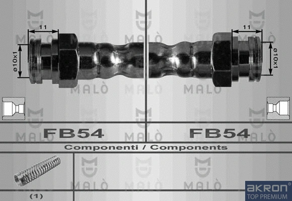 80030 AKRON-MALÒ Тормозной шланг (фото 1)