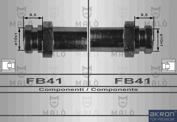 80051 AKRON-MALÒ Тормозной шланг (фото 1)