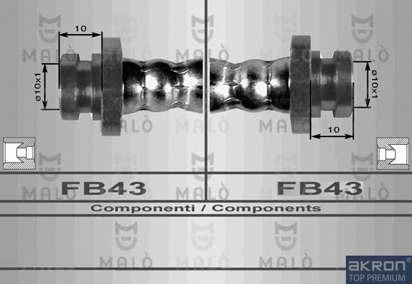 80098 AKRON-MALÒ Тормозной шланг (фото 1)