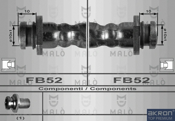 80109 AKRON-MALÒ Тормозной шланг (фото 1)