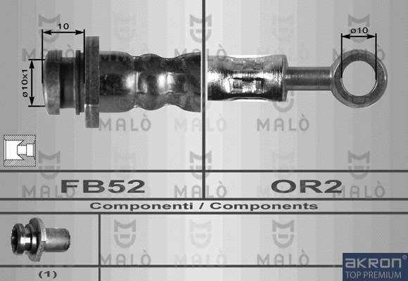 80124 AKRON-MALÒ Тормозной шланг (фото 1)