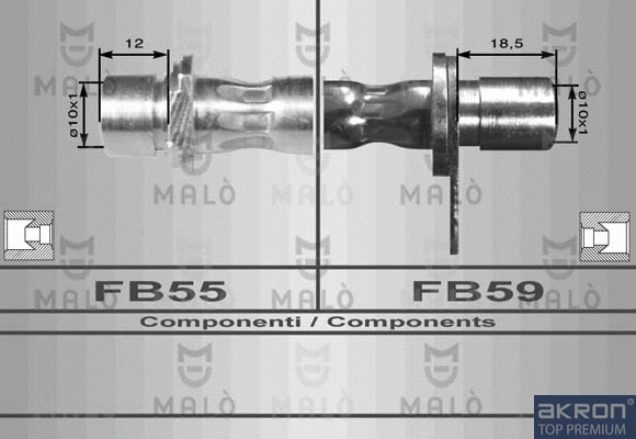 80130 AKRON-MALÒ Тормозной шланг (фото 1)
