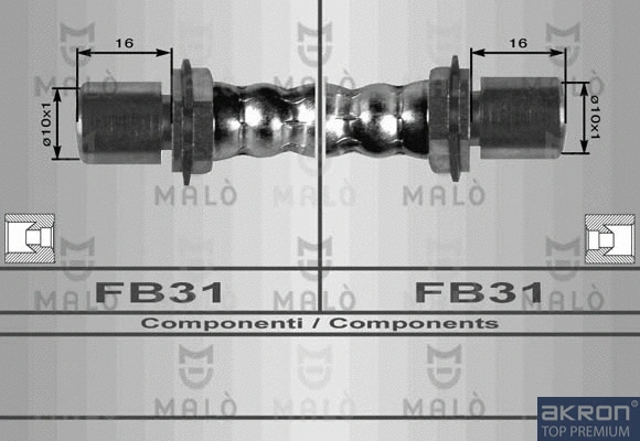 80133 AKRON-MALÒ Тормозной шланг (фото 1)