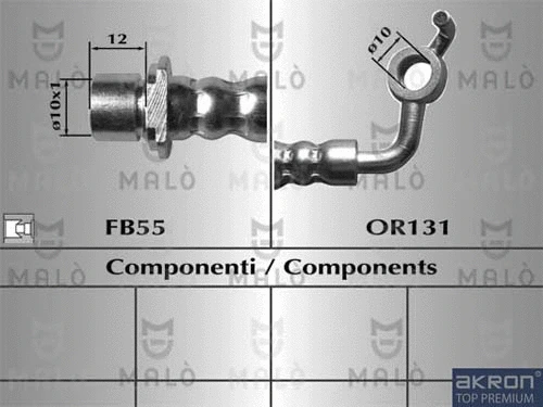 80142 AKRON-MALÒ Тормозной шланг (фото 1)