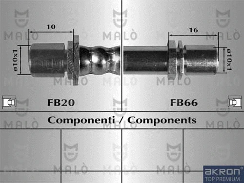 80145 AKRON-MALÒ Тормозной шланг (фото 1)