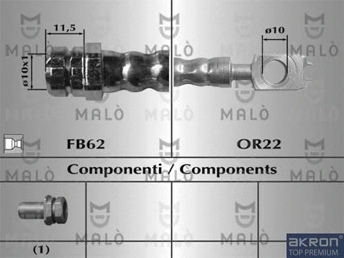 80160 AKRON-MALÒ Тормозной шланг (фото 1)