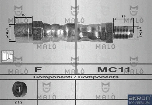 80217 AKRON-MALÒ Тормозной шланг (фото 1)