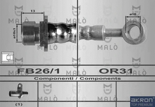 80300 AKRON-MALÒ Тормозной шланг (фото 1)