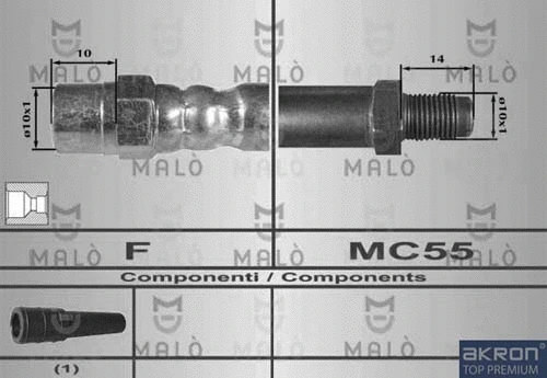 80317 AKRON-MALÒ Тормозной шланг (фото 1)