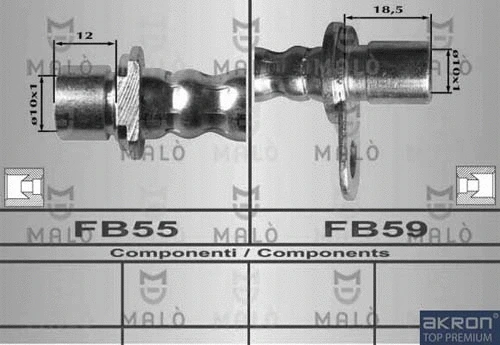80326 AKRON-MALÒ Тормозной шланг (фото 1)