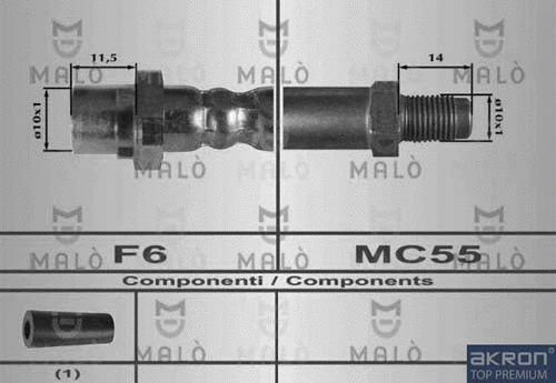 80336 AKRON-MALÒ Тормозной шланг (фото 1)