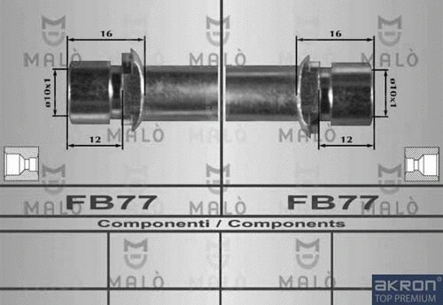 80373 AKRON-MALÒ Тормозной шланг (фото 1)