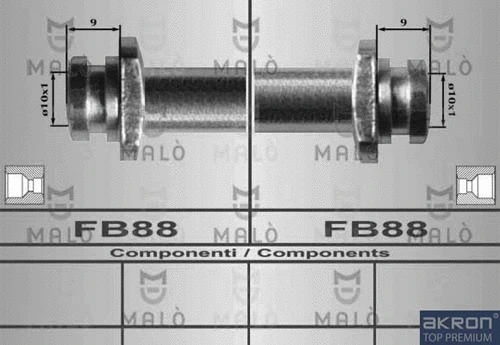 80437 AKRON-MALÒ Тормозной шланг (фото 1)