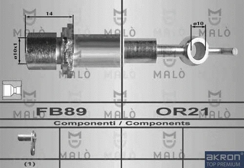 80443 AKRON-MALÒ Тормозной шланг (фото 1)