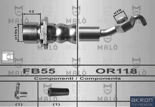 80445 AKRON-MALÒ Тормозной шланг (фото 1)
