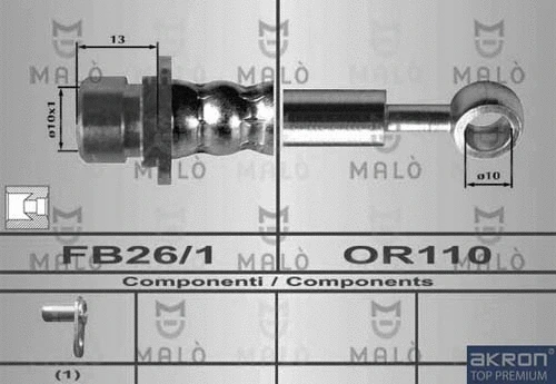 80457 AKRON-MALÒ Тормозной шланг (фото 1)