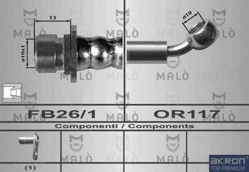 80459 AKRON-MALÒ Тормозной шланг (фото 1)