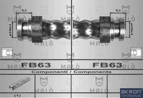 80531 AKRON-MALÒ Тормозной шланг (фото 1)