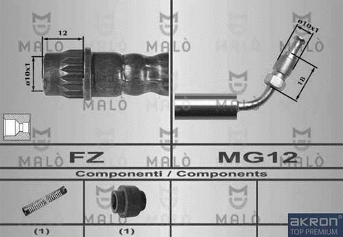 80588 AKRON-MALÒ Тормозной шланг (фото 1)