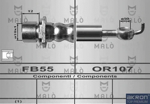 80618 AKRON-MALÒ Тормозной шланг (фото 1)