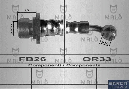 80627 AKRON-MALÒ Тормозной шланг (фото 1)