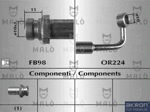 80643 AKRON-MALÒ Тормозной шланг (фото 1)