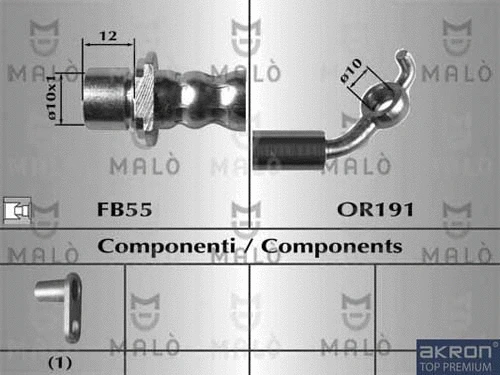 80645 AKRON-MALÒ Тормозной шланг (фото 1)