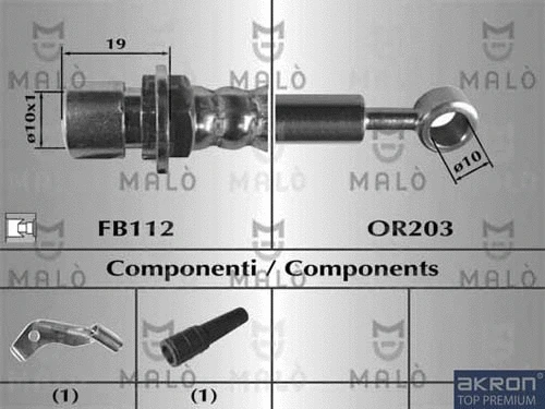 80659 AKRON-MALÒ Тормозной шланг (фото 1)