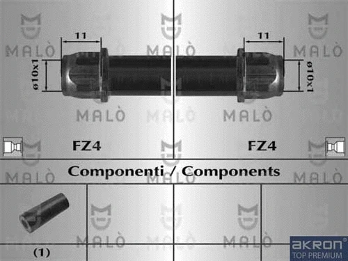 80749 AKRON-MALÒ Тормозной шланг (фото 1)