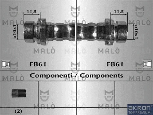80752 AKRON-MALÒ Тормозной шланг (фото 1)