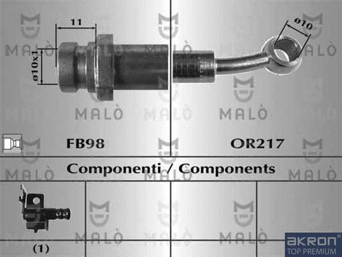 80773 AKRON-MALÒ Тормозной шланг (фото 1)