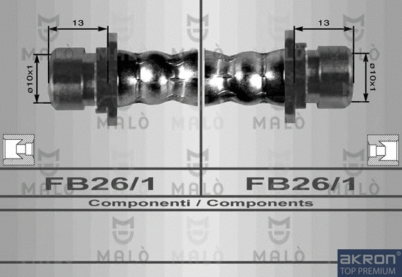 8078 AKRON-MALÒ Тормозной шланг (фото 1)