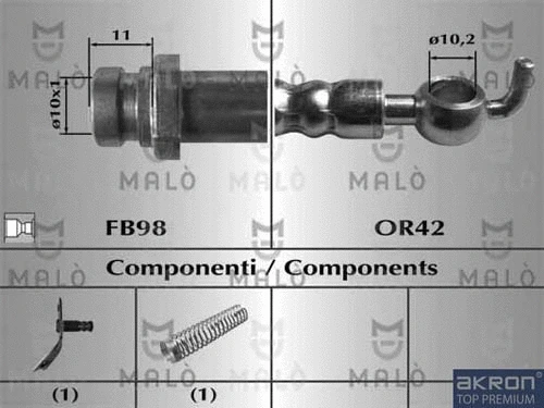 80782 AKRON-MALÒ Тормозной шланг (фото 1)