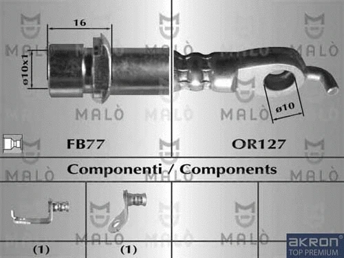 80884 AKRON-MALÒ Тормозной шланг (фото 1)