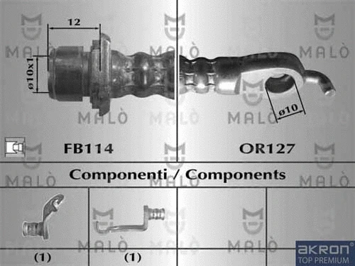 80886 AKRON-MALÒ Тормозной шланг (фото 1)