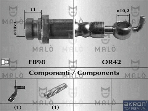 80910 AKRON-MALÒ Тормозной шланг (фото 1)
