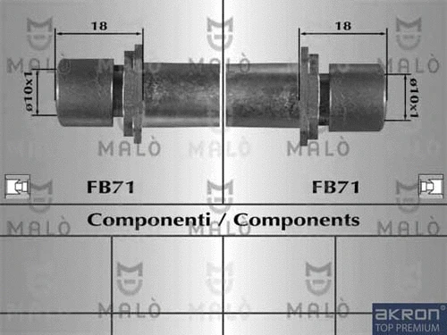 80958 AKRON-MALÒ Тормозной шланг (фото 1)