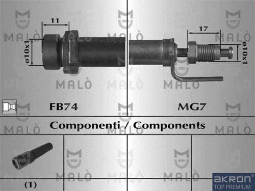 80965 AKRON-MALÒ Тормозной шланг (фото 1)