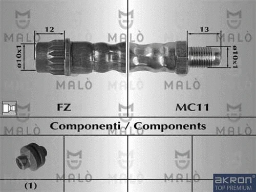 81005 AKRON-MALÒ Тормозной шланг (фото 1)