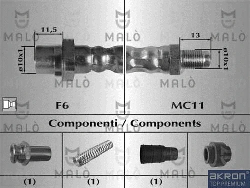 81027 AKRON-MALÒ Тормозной шланг (фото 1)