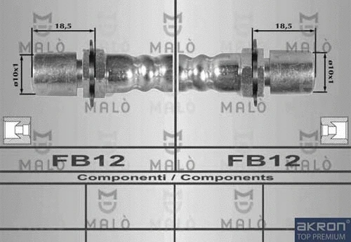 8213 AKRON-MALÒ Тормозной шланг (фото 1)