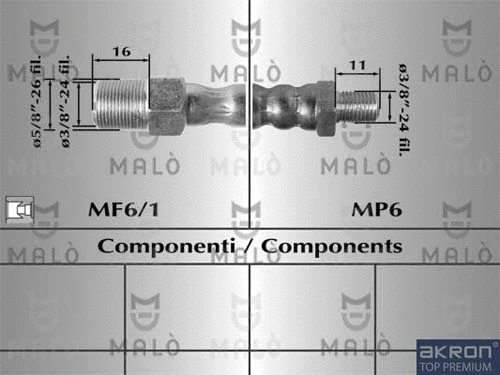 8245 AKRON-MALÒ Тормозной шланг (фото 1)