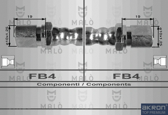 8360 AKRON-MALÒ Тормозной шланг (фото 1)