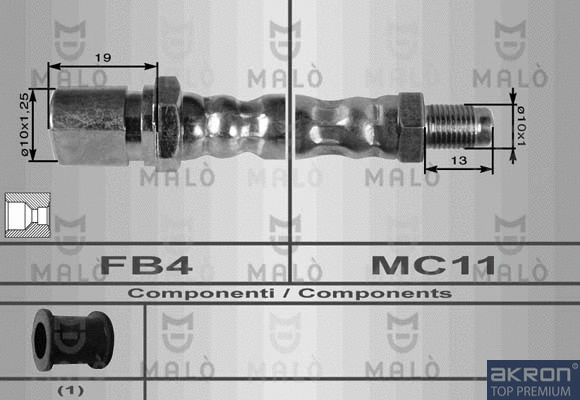 8361 AKRON-MALÒ Тормозной шланг (фото 1)