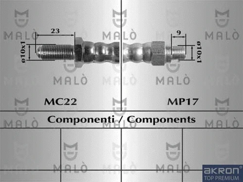 8377 AKRON-MALÒ Тормозной шланг (фото 1)