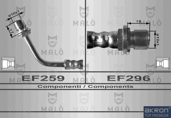 8402 AKRON-MALÒ Тормозной шланг (фото 1)
