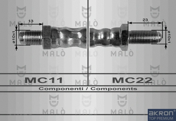 8456 AKRON-MALÒ Тормозной шланг (фото 1)