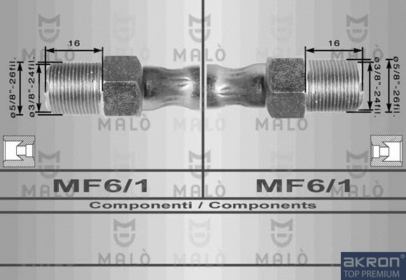 8505 AKRON-MALÒ Тормозной шланг (фото 1)